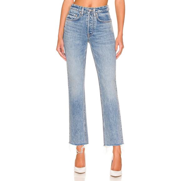 GRLFRND Karolina High Rise Straight Crop La Playa Jeans Size 25 NWT - Picture 2 of 10